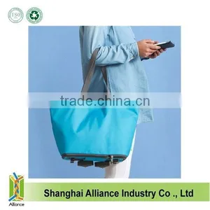 Foldable Collapsible Rolling Wheeled Shopping Market Trolley Cart thumbnail-5
