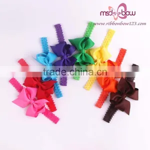 Colorful Baby Girls Newborn Elastic Satin Ribbon Headbands thumbnail-1