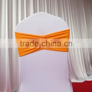 Orange Spandex Lycra Ruffle Chair Band thumbnail-4