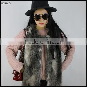 Factory Low Price With Top Quality Modern Ladies Waist Faux Fur Vest thumbnail-2