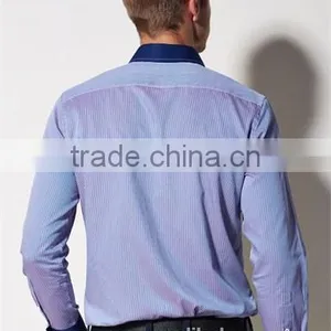 New Design Contrast Fabric Made to Measure Cotton Slim Men Shirt BSZ0077 thumbnail-2