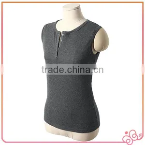 Sleeveless 100%cotton Elegant Single Jersey Ladies Tops thumbnail-3