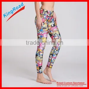 Nylon Spandex Dry Fit Custom Compression Pants Sport Yoga Tights thumbnail-4