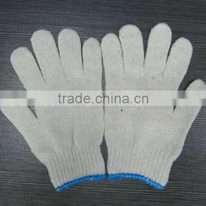 Natural White Color Mens Knitted Poly Cotton Glove thumbnail-1
