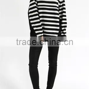 Oversized Loose Two Color Striped Sweatshirt,sweatshirt Extra Long thumbnail-2