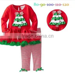 Wholesale Children Christmas Boutique Clothing Lovely and Cute Baby Chirstmas Tree Clothes New Year Clothing thumbnail-1