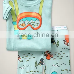 Fashion Boys Summer Short Sleeve Pajamas Kids Cotton Nighgown Baby Pijamas thumbnail-1