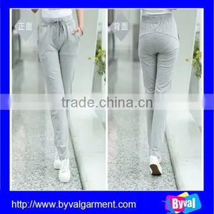 Wholesale Skinny Fitted 100% Polyester Spandex Yoga Sweat Pants With Side Pocket for Women thumbnail-5