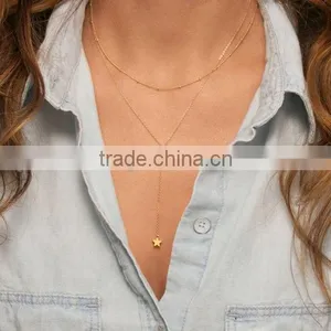 Light Weight Simple Gold Triangle Bar Pentagram Pendant Metal Infinity Women Layer in Necklace Fashion Jewelry Jewellry thumbnail-3