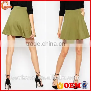 Regular Fit Stretch Waist Soft-touch Jersey Skater Skirt With Pockets thumbnail-1