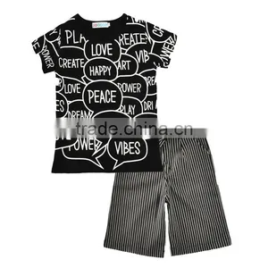 Wholesale 2 Pieces Little Girl Cotton T-shirt and Loose Pants Clothing Set thumbnail-1