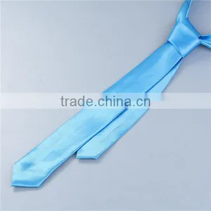 Polyester Necktie Lake Blue Promotional Gift Custom Polyester Necktie thumbnail-1