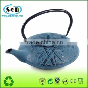 Embossed Bamboo Blue Antique Cast Iron Teapot/Koodee Metal thumbnail-1