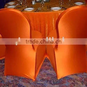 Orange Color Spandex Chair Cover Stretch thumbnail-1
