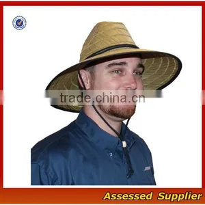 Australia Fedora Straw Surf Hat With Band and Adjustable Lanyard Lifeguards Straw Hat With Lining to Protect thumbnail-1