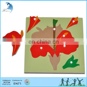 Interesting Educational Flower Puzzle Game Material Montessori Wooden Puzzles thumbnail-2