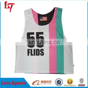 Wholesale Custom Sublimation Reversible Lacrosse Jerseys /polyester Moisture Wicking Lacrosse Pinnies Plus Size thumbnail-1