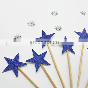 Blue Glitter Stars Cupcake Topper Birthday Party Cake Decorations thumbnail-3
