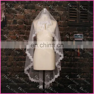 Wholesale New Collection White One Layer Lace Appliques Wedding Bridal Veil thumbnail-3