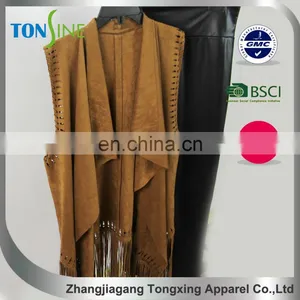 2016 Women's Cut and Sew Suede Top for Women thumbnail-4