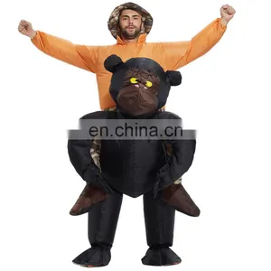 Inflatable Gorilla Costume Ride On Funny Halloween Dress for Adults thumbnail-1