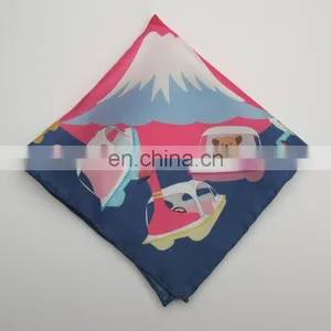 100% Silk Pocket Square With Colorful Design Hand Rolled Hem thumbnail-1