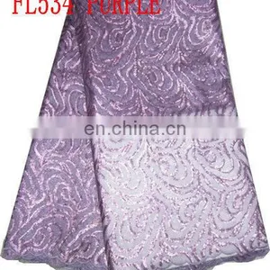 High Quality African French Lace/organza Lace/sequin Lace (FL534) thumbnail-3