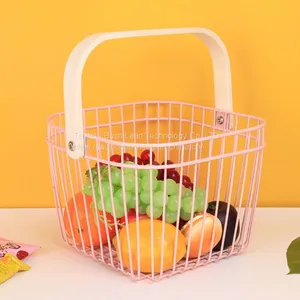 New Stainless Steel Drain Basket Metal Fruit Basket /Portable Vegetable Mesh Snack Basket thumbnail-2