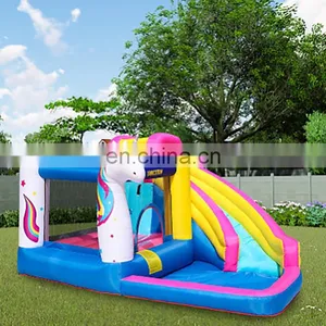 Oxford Cloth Unicorn Inflatable Bounce House With Water Pool Slide thumbnail-2