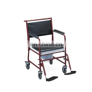 Disabled Equipment Healthcare Folding U Shaped Commode Seat Toilet Wheel Chair thumbnail-4
