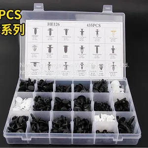 White Plastic Push Fasteners Car Nylon Fasteners Clips Auto Plastic Push Screw Rivets thumbnail-1