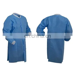 Non Woven Lab Coat For Doctor Uniform Knit Cuffs And Collar thumbnail-4