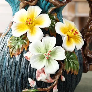 Firm Creative Unique Fashion Sculpture Large Green Ceramic Flower Vase For Study Decor thumbnail-4