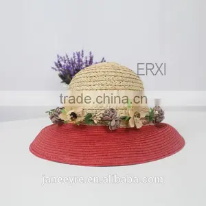 High Quality Womens Sun Beach Promotional Straw Hat Different Color thumbnail-1