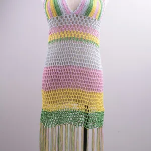 Beach Hand-woven Colorful One-piece Dress thumbnail-5