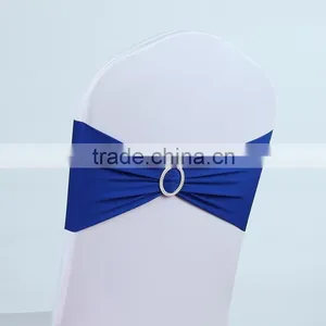Blue Spandex Band Spandex Chair Sash With Diamonder Buckle thumbnail-1