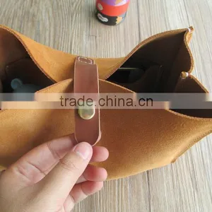 Handmade Cow Leather Cosmetic Organizer Bag Large Capacity Clutch Pen Bag for Travel thumbnail-6