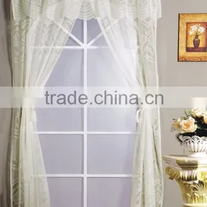 Lace German Curtains With Rope Tassel Tiebacks And Valance Quality Choice thumbnail-1
