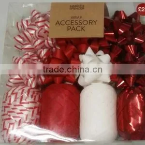 Chrstimas Decoration Ribbon Bow / Curly Bow / Wrapping Ribbon / Gift Tag Box Set With Stickers thumbnail-6