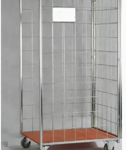 High Quality Warehouse Logistic Storage Trolley/Wire Mesh Trolley thumbnail-1
