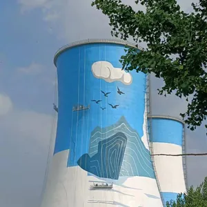 High - Altitude Mountain Rope Painting and Graffiti in Jiaozuo, Henan_overpass Painting_production of Wall Paintings on Cooling Towers, Chimneys and Cooling Water Towers thumbnail-2