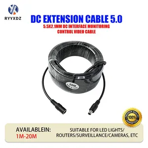 DC5.0 Male and Female 12V Router Camera Adapter LED Light Strip Car Equipment Power Extension Cable 20-meter Plug thumbnail-1