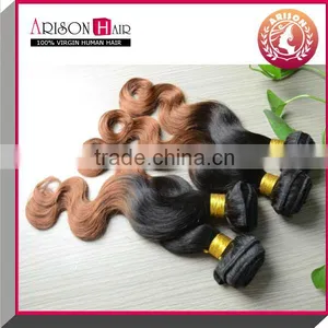 Hot Sale Remy Two Tone Brazilian Body Wave Brazilian Ombre Hair Weaves thumbnail-1