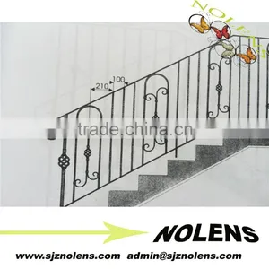 Indoor Wrought Iron Staircase/indoor Iron Railing Designs/Forged Iron Railing thumbnail-1