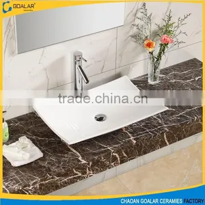 European Design Sanitary Ware Bathroom Ceramic Sink Above Counter Wash Basin New Art Basin thumbnail-1