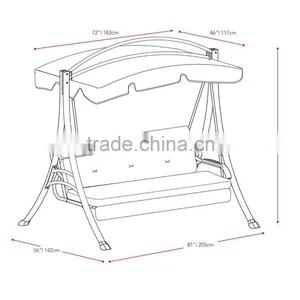 Multifunctional Outdoor Swing Chair Garden Steel Kid's Patio 4 Seater Swing Chair For Bedroom thumbnail-6