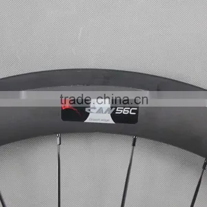 700c Ican Carbon Fiber Bike Wheels 56mm Clincher Road Bicycle Wheel With Glossy Logos W56C thumbnail-4