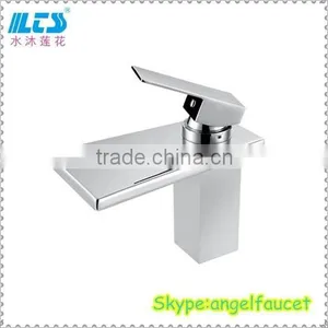 Brass Waterfall Cascade Bathroom Faucet Chrome Plated thumbnail-1