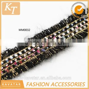 Latest Design Black Trimming With Golden Silk thumbnail-1