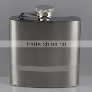Stainless Steel Sand Finish 304 Hip Flask 6oz thumbnail-1